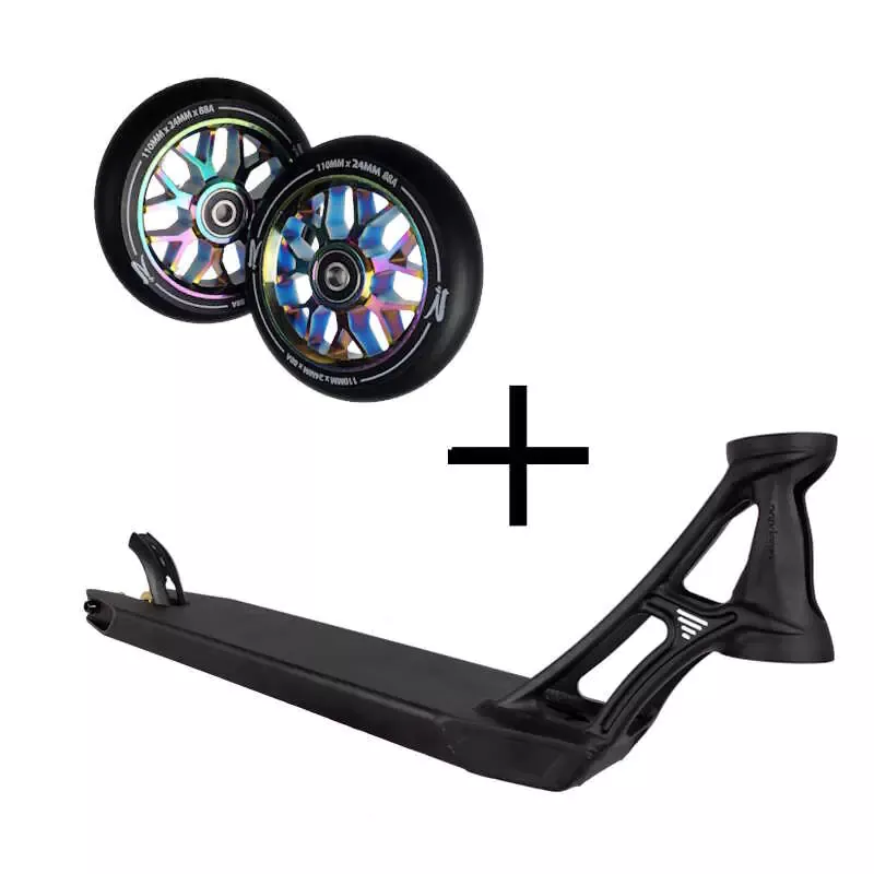 Ethic DTC Pandemonium 490mm Black + Rideoo Y-style Wheels Neochrome