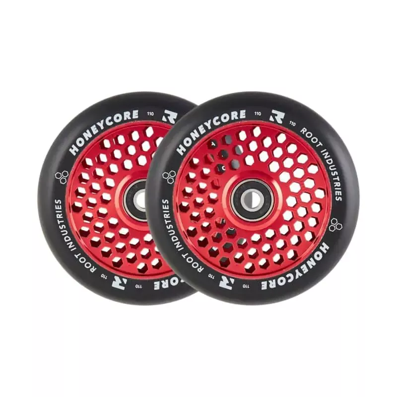Root Honeycore Black 2-pack Pro Scooter Wheels 110mm Red